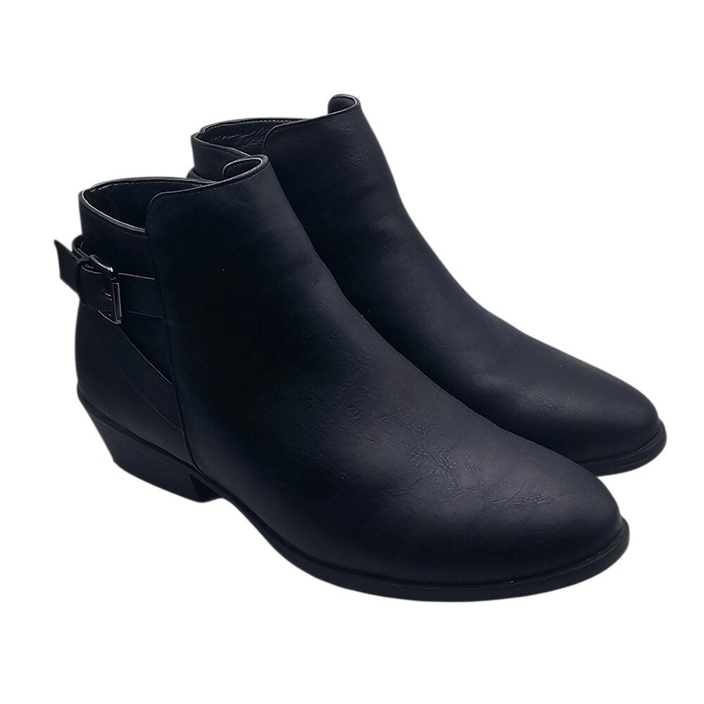 Vepose Black 911 Classic Ankle Boot with Zipper and Low Heel - Picture 3 of 9